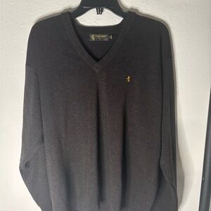 Men's Charcoal V-Neck Sweater